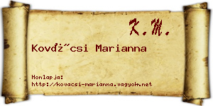 Kovácsi Marianna névjegykártya